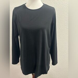 J. Jill Black Long Sleeve Blouse